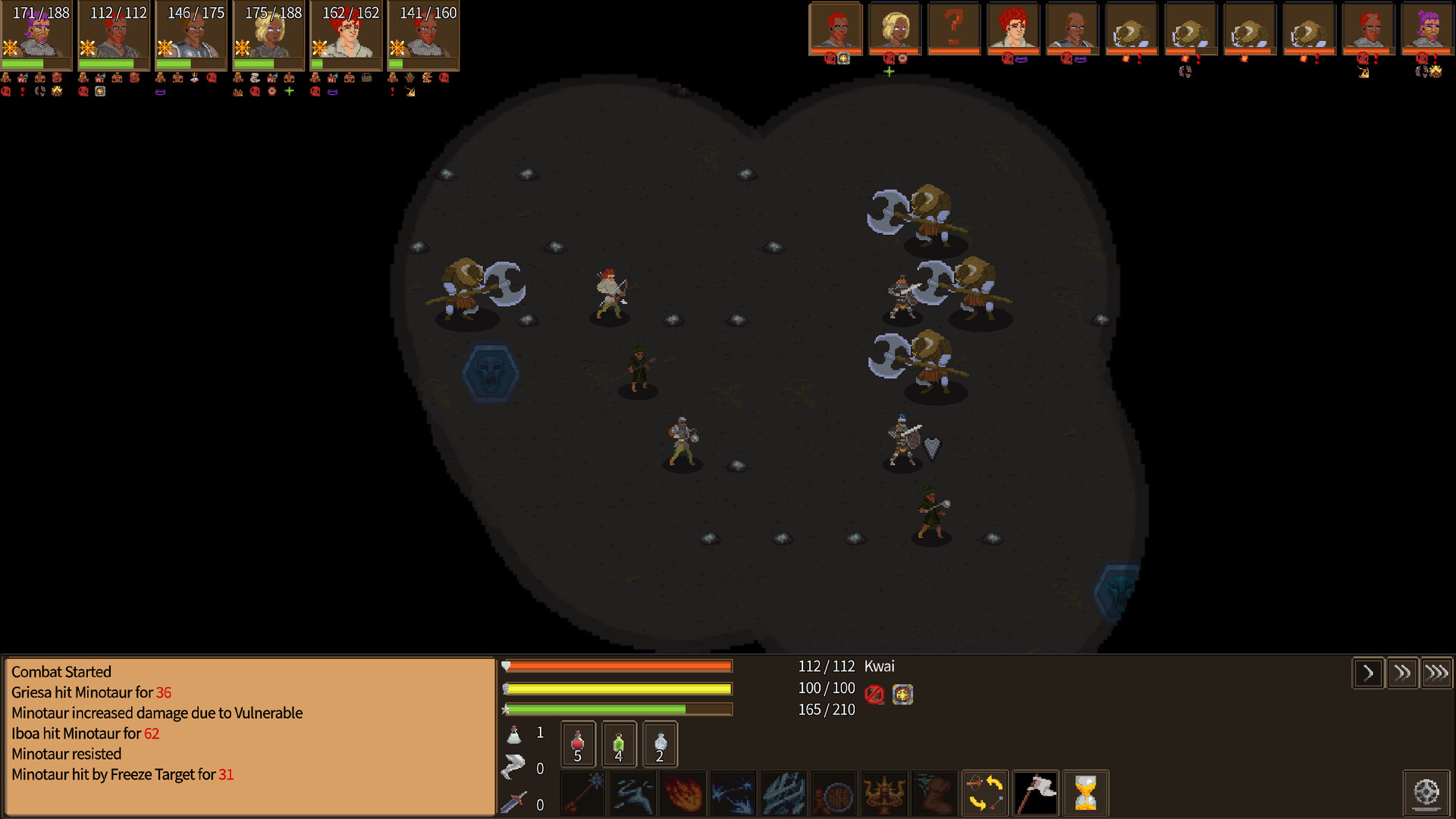 The party sets out — turn-based tactical combat